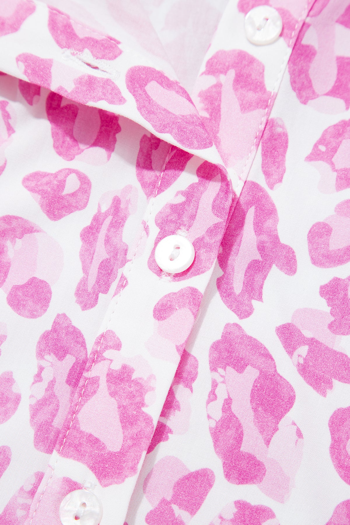 Leopard Print Mini Shirt Dress – Tie Waist Puff Sleeve
