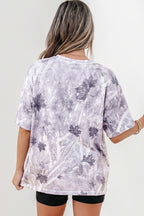 Gray Camouflage Woodland Print Drop Shoulder Tunic Tee