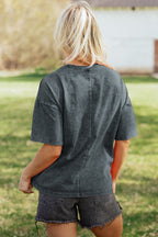 Sachet Pink Solid Color Cotton Mineral Washed Oversize Tee