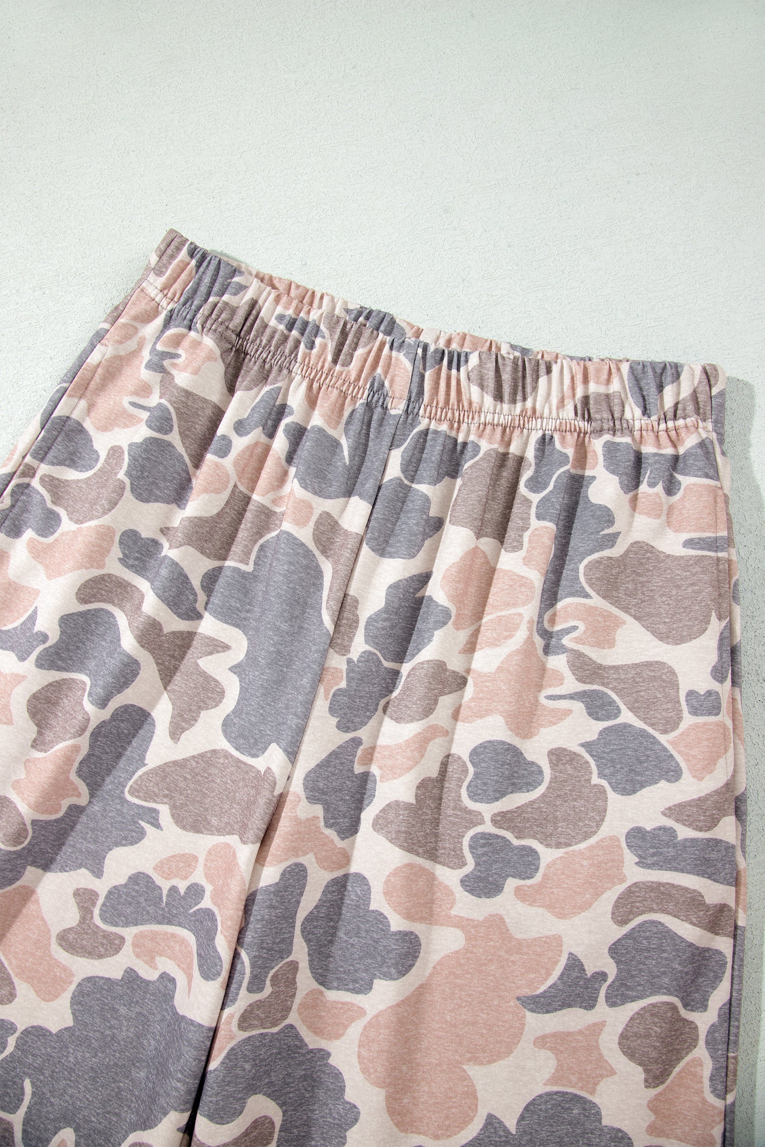 Multicolour Camouflage Print Long Sleeve Top Loose 2pcs Pants Set