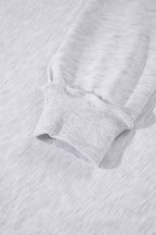 Light Grey High Neck Polka Dot Slogan Printed Baggy Sweatshirt