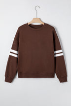 White Varsity Striped Detail Drop Shoulder Oversized Sweatshirt