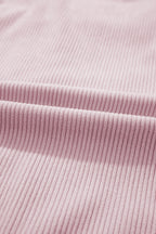 Pink Brushed Plaid Corduroy Flap Pockets Patchwork Shacket
