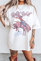White Wild West Cowgirl Rodeo Graphic Tunic Tee