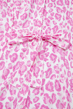 Leopard Print Mini Shirt Dress – Tie Waist Puff Sleeve