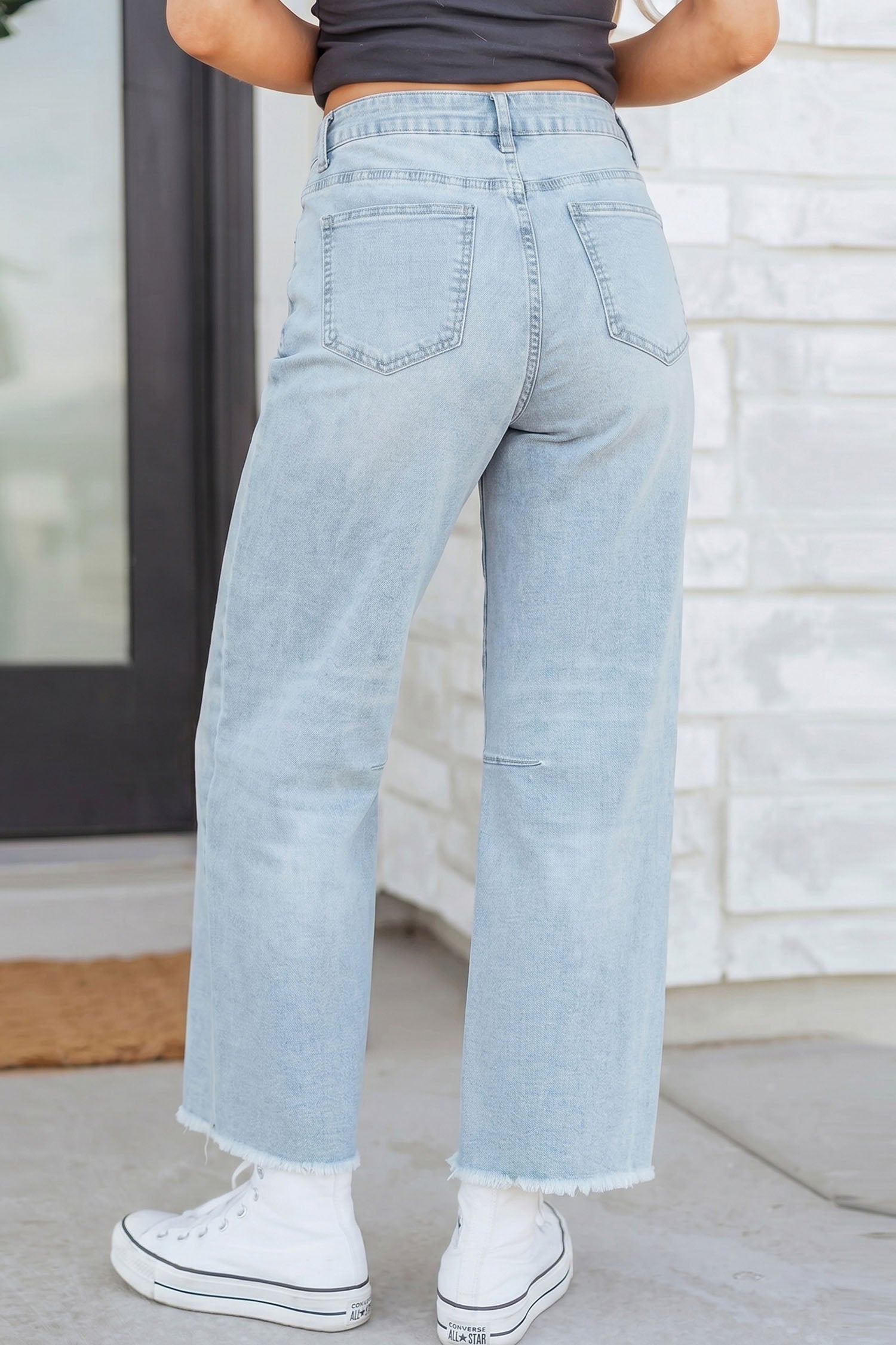 Beau Blue Sequin Detail Patched Rugby Pattern Raw Hem Shift Jeans