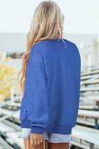 Light Pink Oversize Drop Shoulder Reversible Mock Neck Sweatshirt