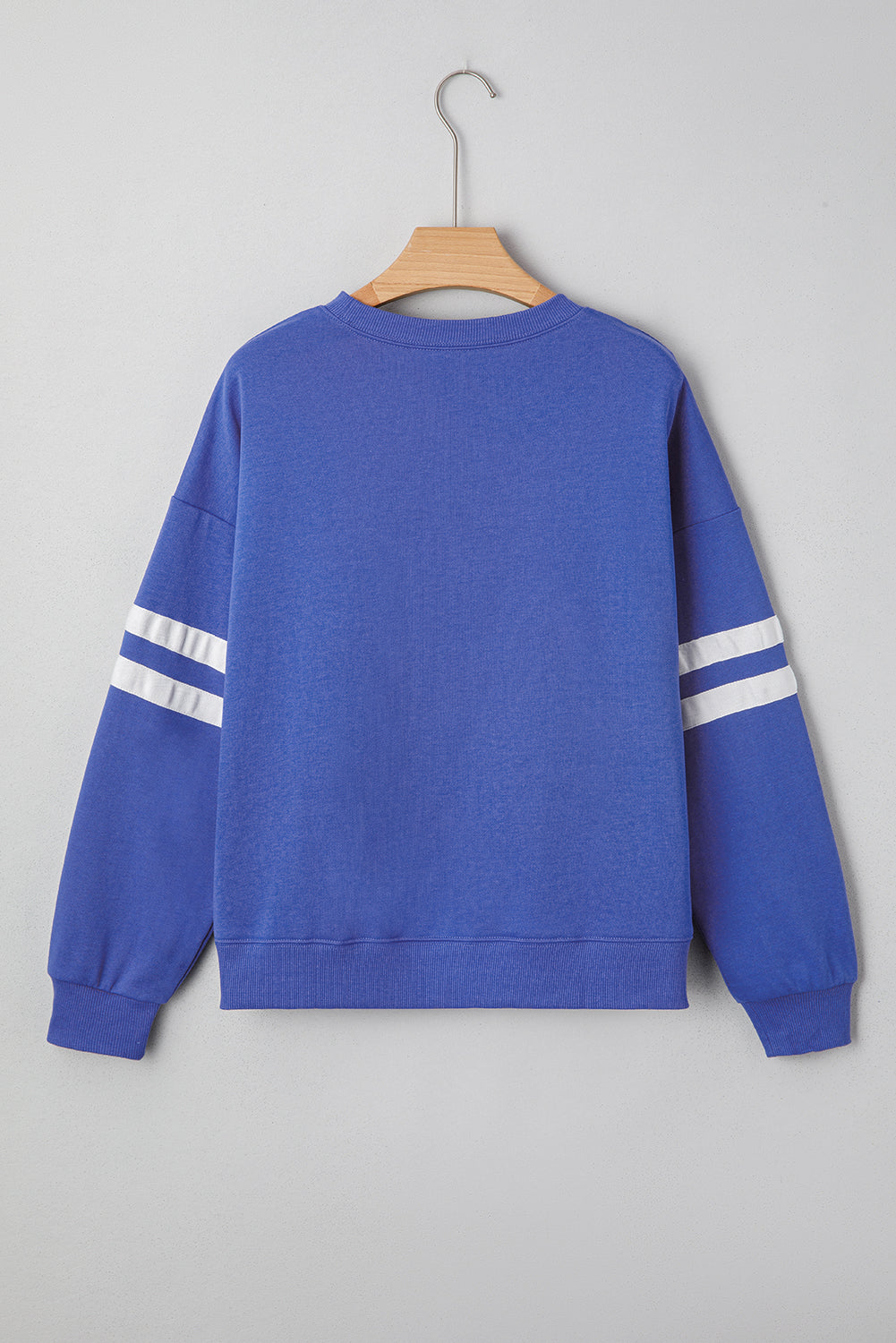 White Varsity Striped Detail Drop Shoulder Oversized Sweatshirt