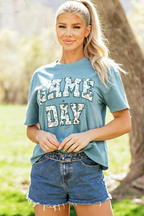 Stone Blue Camo GAME DAY Graphic T Shirt