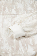 Khaki Camouflage Print Quarter-Zip Drop Shoulder Long Sleeve Sweatshirt