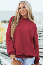 Light Pink Oversize Drop Shoulder Reversible Mock Neck Sweatshirt
