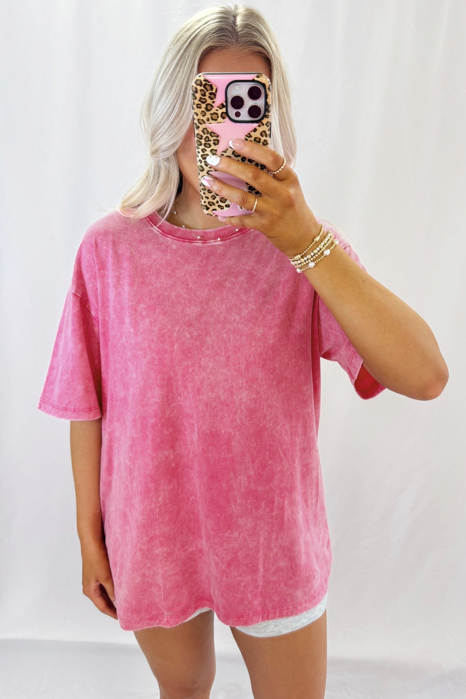 Blue Mineral Washed Oversized Tee