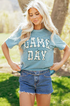 Stone Blue Camo GAME DAY Graphic T Shirt