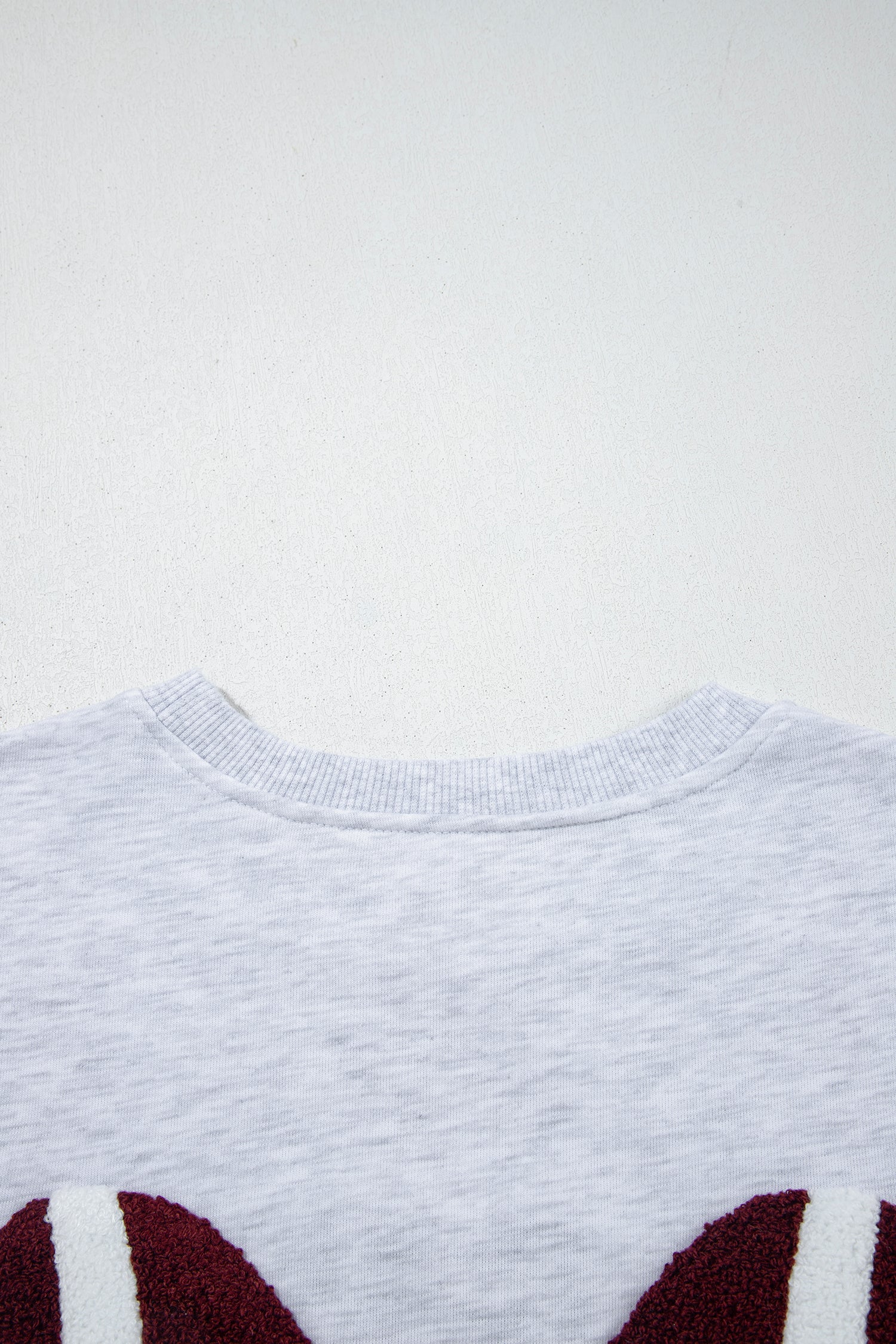 Gray Chenille Embroidered Rugby Bow Game Day Oversized Sweatshirt