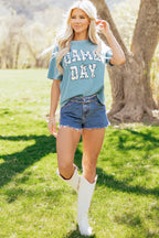 Stone Blue Camo GAME DAY Graphic T Shirt