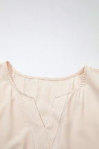 Apricot Plus Size V Neck Lacy Embroidery Patchwork Short Sleeve Maxi Dress