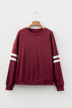 White Varsity Striped Detail Drop Shoulder Oversized Sweatshirt