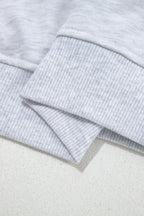 Gray Chenille Embroidered Rugby Bow Game Day Oversized Sweatshirt