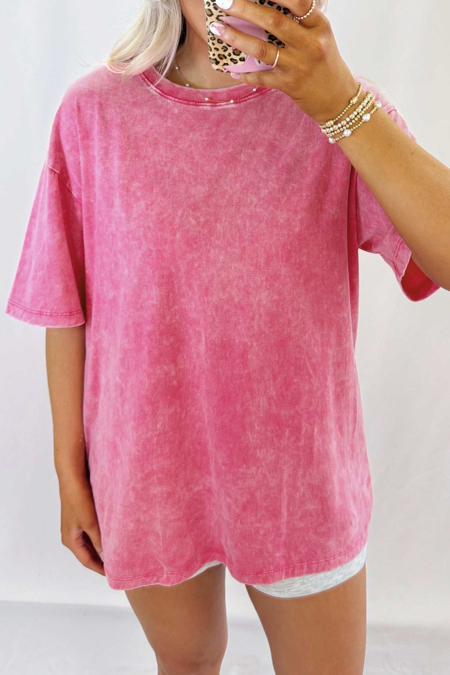 Blue Mineral Washed Oversized Tee