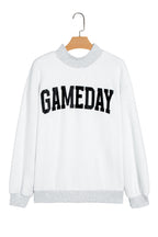 Light Grey High Neck GAMEDAY/ FOOTBALL Double Side Printed Reversible Sweatshirt