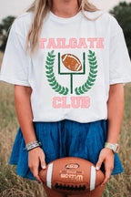 White TAILGATE CLUB Casual Round Neck Game Day T Shirt