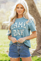 Stone Blue Camo GAME DAY Graphic T Shirt