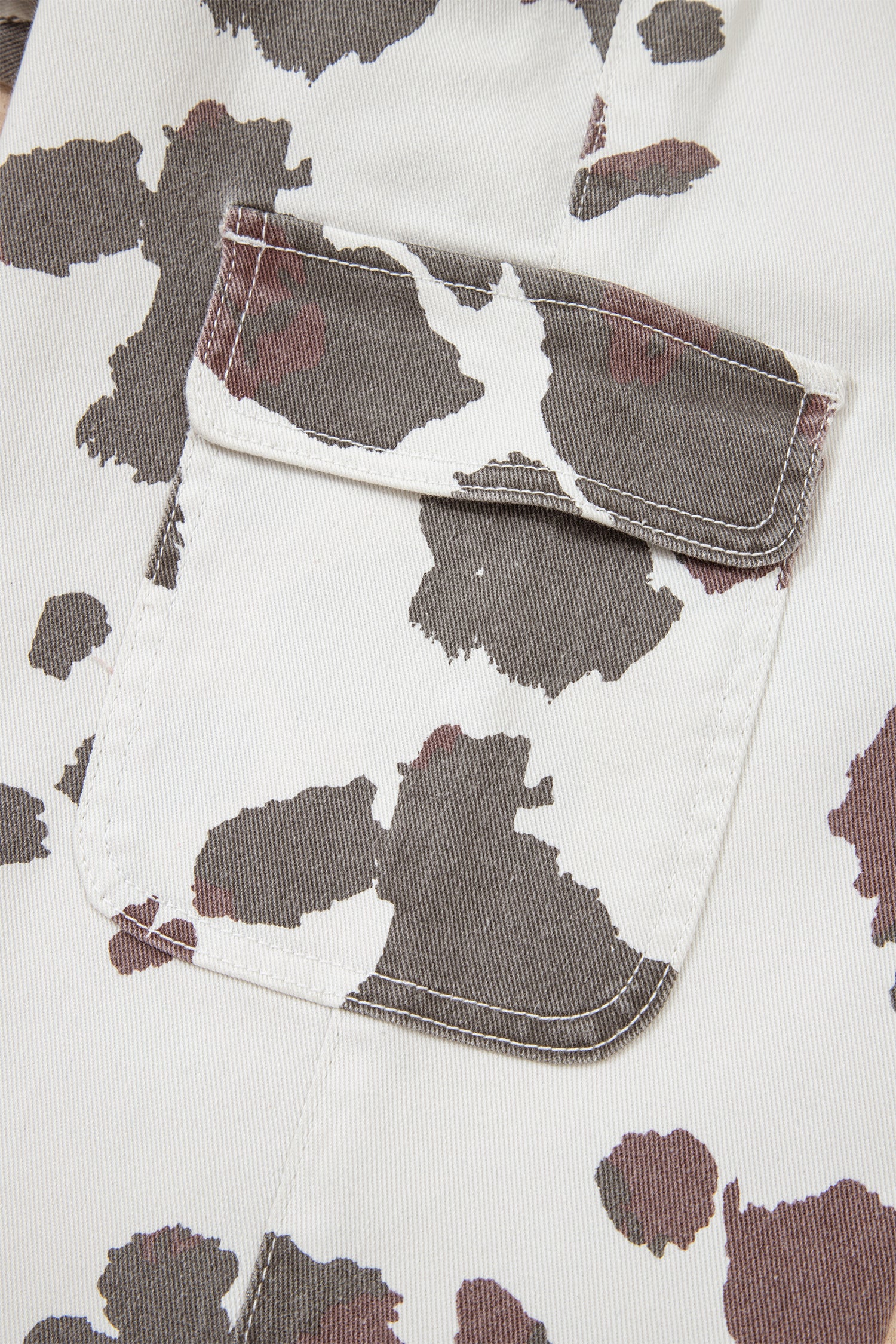 Brown Cow Spots Printed Multi Pocketed Jeans