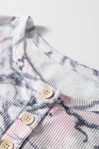 Pink Camo Henley Top and Short Set