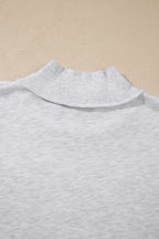 Light Grey High Neck Polka Dot Slogan Printed Baggy Sweatshirt