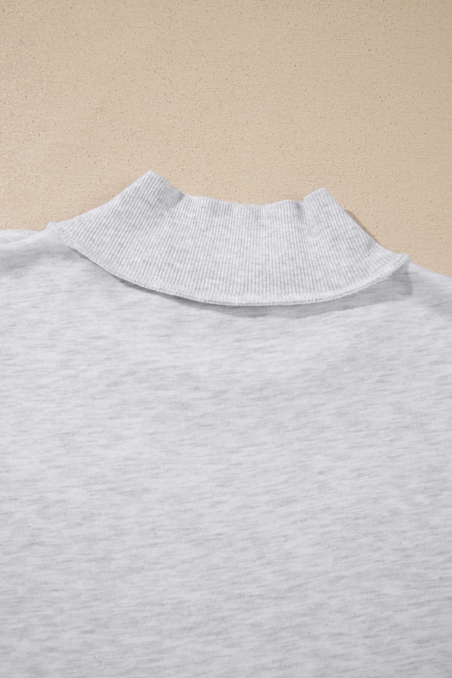 Light Grey High Neck Polka Dot Slogan Printed Baggy Sweatshirt