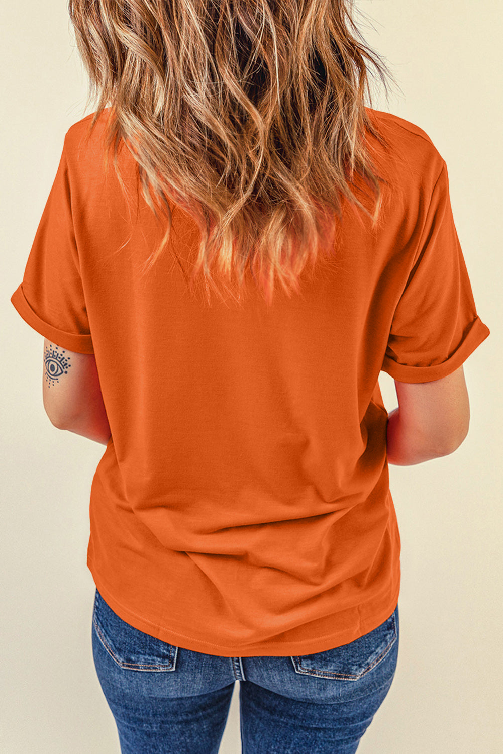 Black Casual Plain Crew Neck Tee