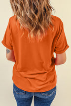 Black Casual Plain Crew Neck Tee