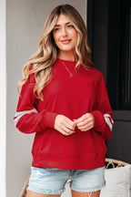 White Varsity Striped Detail Drop Shoulder Oversized Sweatshirt