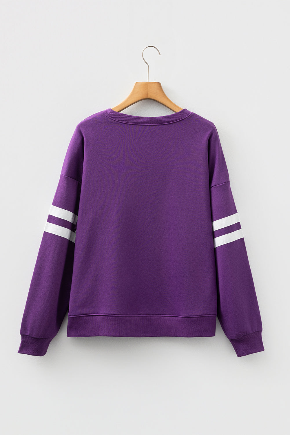 White Varsity Striped Detail Drop Shoulder Oversized Sweatshirt