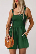 Phalaenopsis Casual Pocketed Smocked Sleeveless Romper
