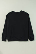Apricot Solid Crew Neck Drop Shoulder Plus Size Sweatshirt