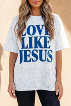 Gray Love Like Jesus Camouflage Oversized T Shirt
