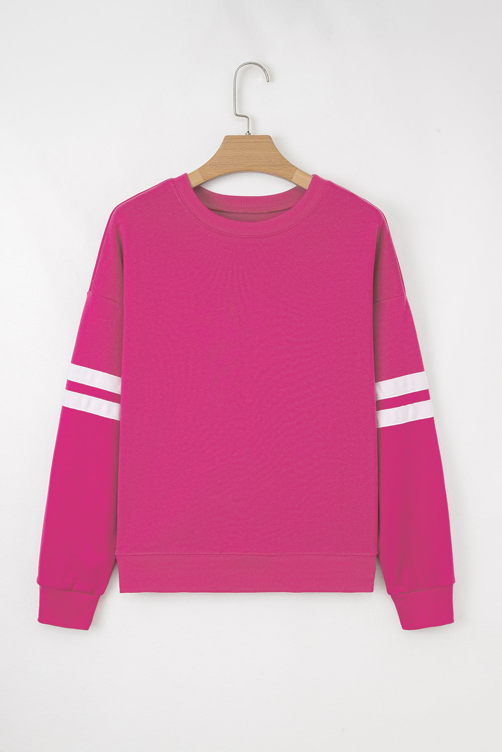 White Varsity Striped Detail Drop Shoulder Oversized Sweatshirt