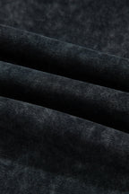 Black Mineral Wash Raw Seam Drawstring Elastic Waist Barrel Pants