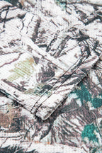 Brown Camo Long Sleeve Top Elastic Waist Shorts Two Piece Set
