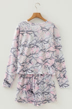 Pink Camo Henley Top and Short Set