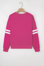 White Varsity Striped Detail Drop Shoulder Oversized Sweatshirt