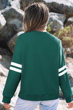 White Varsity Striped Detail Drop Shoulder Oversized Sweatshirt