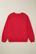 Apricot Solid Crew Neck Drop Shoulder Plus Size Sweatshirt