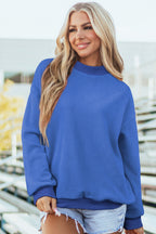 Light Pink Oversize Drop Shoulder Reversible Mock Neck Sweatshirt